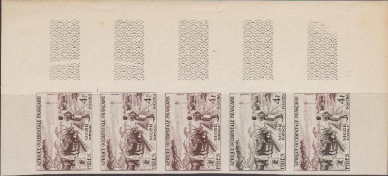 Fr_West_Africa_1955_Yvert_57-Scott_68_five_f