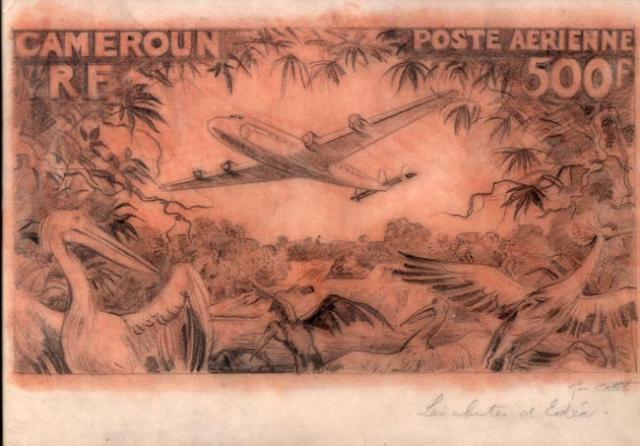 Cameroun_1953_Yvert_PA43a-Scott_C31_unadopted_barrage_Edea_MAQ