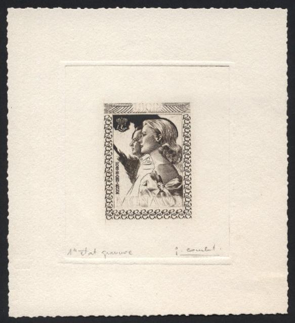 Monaco_1959_Yvert_PA72a-Scott_C55_unadopted_1000f_Grace_et_Rainier_III_gros_1er_etat_dark-brown_aa_AP