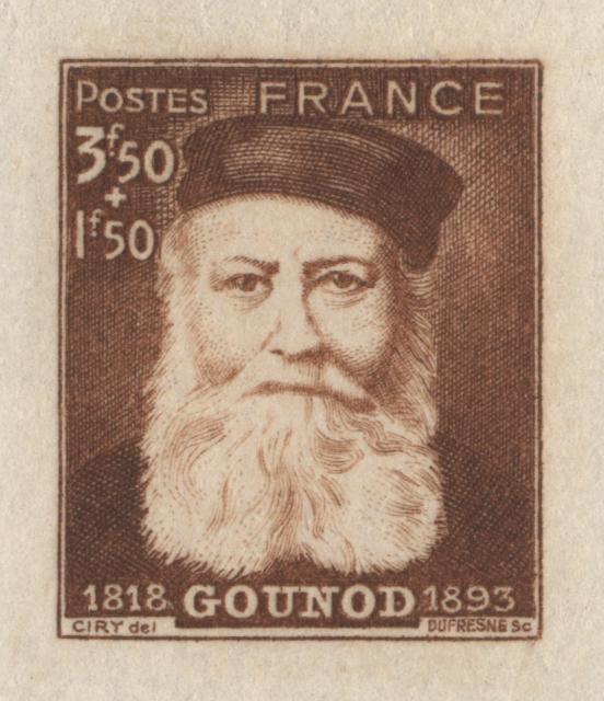 France_1944_Yvert_601-Scott_B174_3f50_+_1f50_unadopted_Gounod_brown_ca_AP_detail