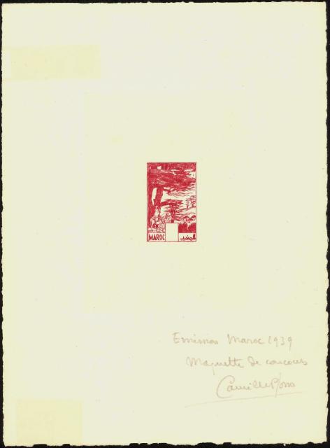 Morocco_1939_Yvert_168a-Scott_154_unadopted_Cedres_engraved_by_Josso_etat_red_AP
