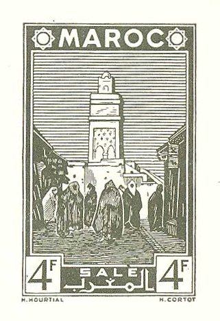 Morocco_1939_Yvert_194a-Scott_unissued_in_typo_Mosquee_de_Sale_black_AP_detail