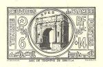 Tunisia_1948_Yvert_326a-Scott_B104_unadopted_6f_+_14f_OEuvres_de_Armee_1er_etat_black_AP_detail