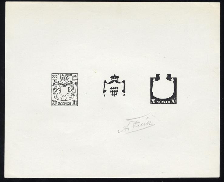 Monaco_1954_Yvert_406-Scott_313_black_typo_h