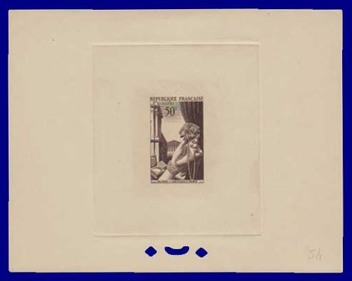 France_1951_Yvert_973a-Scott_714a_unadopted_joaillerie_Type_I_sepia_c_ATP