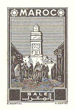 Morocco_1939_Yvert_194a-Scott_unissued_in_typo_Mosquee_de_Sale_etat_black_AP_detail