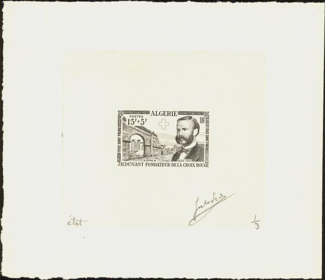 Algeria_1954_Yvert_317a-Scott_B75_unadopted_arab_inscription_Henri_Dunant_Red_Cross_etat_black_AP