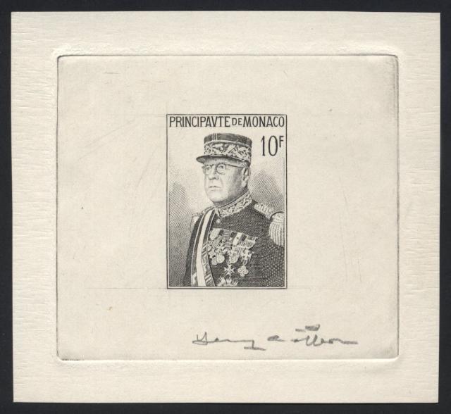 Monaco_1938_Yvert_BF1a-Scott_159_unadopted_engraving_lines_Louis_II_1er_etat_black_AP