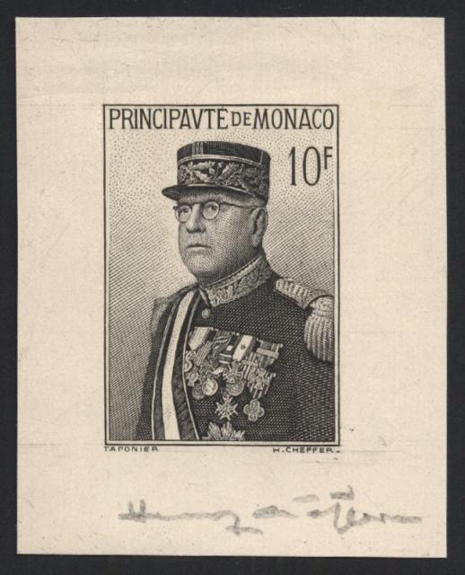 Monaco_1938_Yvert_BF1a-Scott_159_unadopted_engraving_lines_Louis_II_black_a_AP