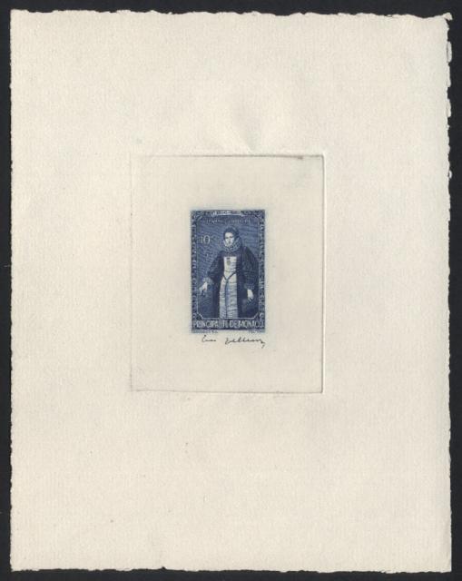 Monaco_1942_Yvert_236a-Scott_B63_unadopted_engraving_Jeanne_Grimaldi_blue_AP