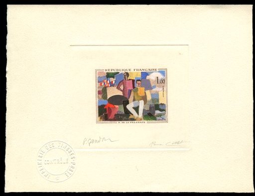 France_1961_Yvert_1322-Scott_1018_positive_hand_multicolor_bb