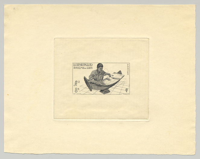 Laos_1957_Yvert_39-Scott_36_1er_etat_black_a