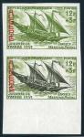 Algeria_1957_Yvert_342a-Scott_B87_unadopted_red_overprint_sailing_ship_ESS