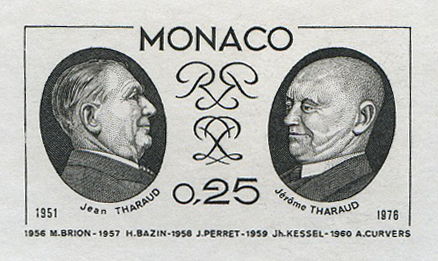 Monaco_1976_Yvert_1045a-Scott_1011_unadopted_Jean_and_Jerome_Tharaud_black_a_AP_detail_a