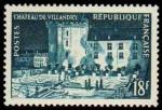 France_1954_Yvert_995a-Scott_729_unadopted_Chateau_de_Villandry_green_c_US