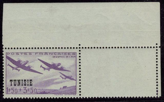 Tunisia_1942_Yvert_243A-Scott_unadopted_1f50_+_3f50_OEuvres_de_Air_b_US