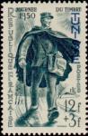 Tunisia_1950_Yvert_334-Scott_B110_blue_overprint_postman_IS