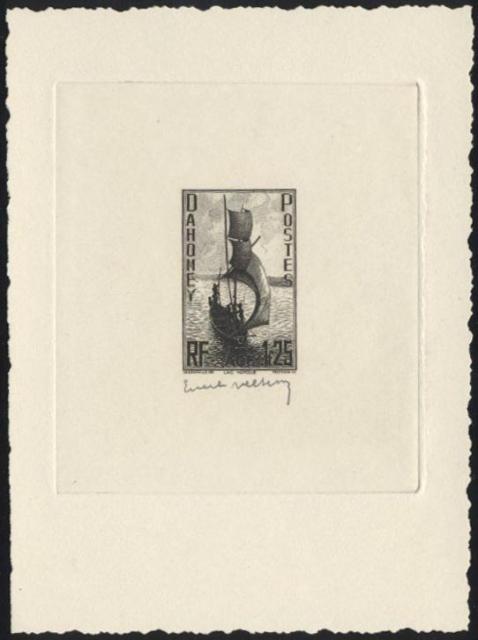 Dahomey_1941_Yvert_133a-Scott_unadopted_1f25_Lac_Nokoue_black_AP
