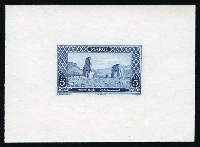 Morocco_1917_Yvert_78a-Scott_70_unissued_5ptas_Volubilis_ruins_blue_AP