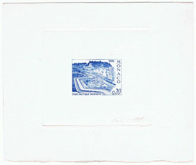 Monaco_1962_Yvert_Preoblit_25a-Scott_588_unadopted_20c_Nautical_Stadium_blue_AP