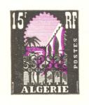 Algeria_1954_Yvert_314a-Scott_258_unadopted_15f_Musee_du_Bardo_black_+_lilac_typo_AP_detail
