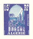 Algeria_1954_Yvert_314a-Scott_258_unadopted_15f_Musee_du_Bardo_blue_122_Lx_blue_103_Lc_typo_CP_detail