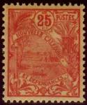 N_Caledonia_1922_Yvert_117-Scott_pirogue_typo_IS