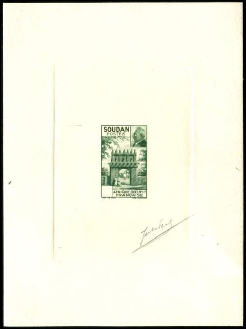 Fr_Sudan_1941_Yvert_129a-Scott_unadopted_Petain_head_etat_green_a_AP