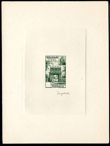 Fr_Sudan_1941_Yvert_129a-Scott_unadopted_Petain_head_etat_green_b_AP