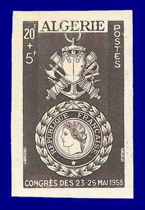 Algeria_1952_Yvert_296a-Scott_B65_unadopted_20f_+_5f_Medaille_militaire_h_ESS