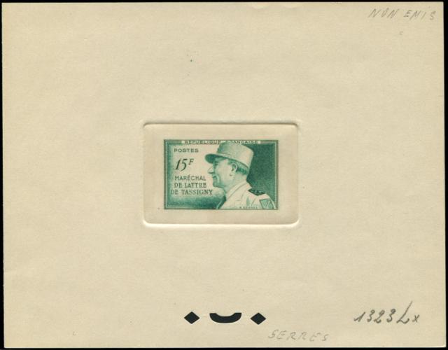 France_1952_Yvert_920a-Scott_675a_unadopted_Marechal_de_Lattre_Type_I-b_green_1323_Lx_aa_CP