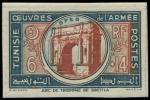 Tunisia_1948_Yvert_326a-Scott_B104_unadopted_6f_+_14f_OEuvres_de_Armee_ESS