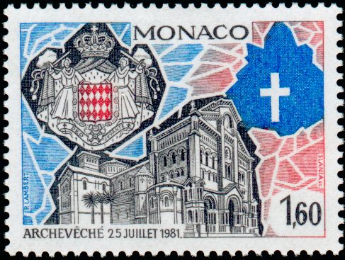 Monaco_1982_Yvert_1331-Scott_1338_Archdiocese_IS