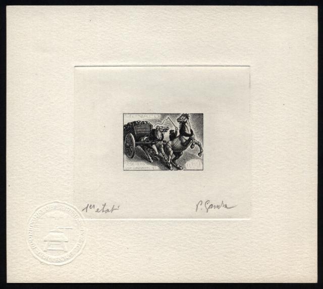 Monaco_1975_Yvert_1033a-Scott_995_unadopted_60c_wagon_with_horses_1er_etat_black_aa_AP