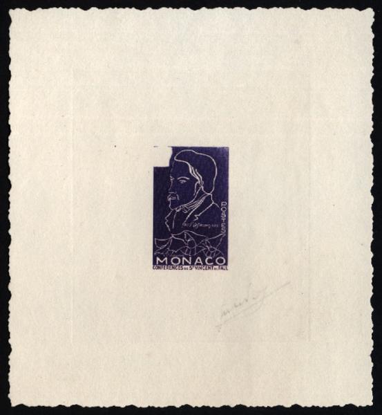 Monaco_1954_Yvert_401-Scott_308_1er_etat_violet