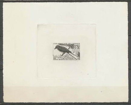 Somali_Coast_1967_Yvert_328a-Scott_309_unadopted_bird_instead_of_Afars_1er_etat_black_b_AP