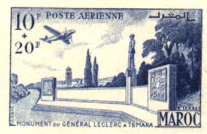 Morocco_1952_Yvert_PA91-Scott_CB45_unissued_Temara_blue_b_AP_detail