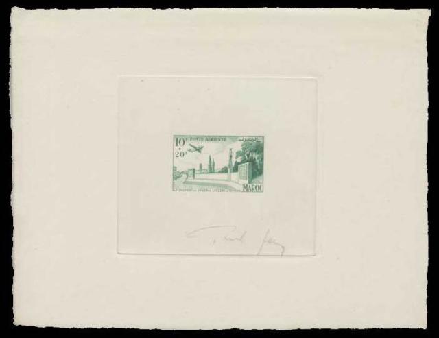 Morocco_1952_Yvert_PA91-Scott_CB45_unissued_Temara_green_AP