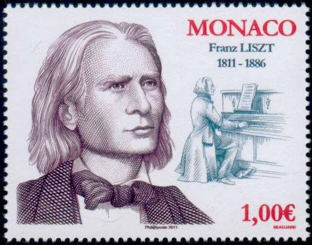 Monaco_2011_Yvert_2803-Scott_2652_1€_Franz_Liszt_IS
