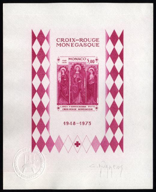 Monaco_1972_Yvert_BF7a-Scott_864_unadopted_Dolceaqua_Red_Cross_lilac_a_AP