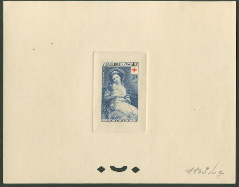 France_1953_Yvert_966-Scott_B282_blue_1103_Lc_+_red