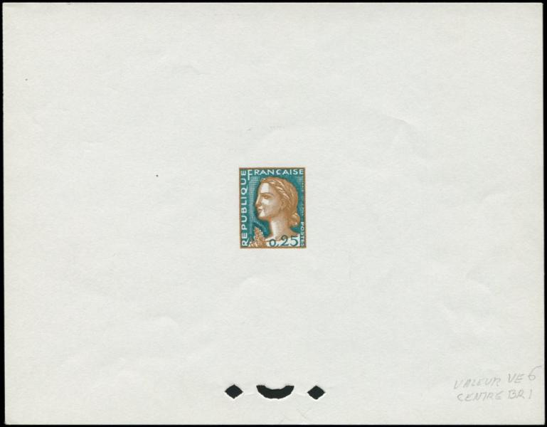 France_1960_Yvert_1263-Scott_968_tete_brown_1_fond_green_6_typo