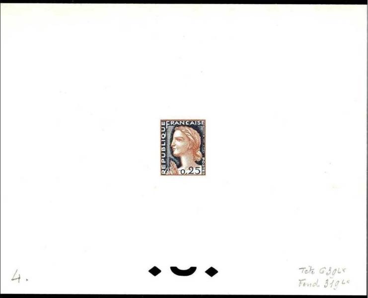 France_1960_Yvert_1263-Scott_968_tete_brown_639_Lx_fond_grey_319_Lx_typo_b