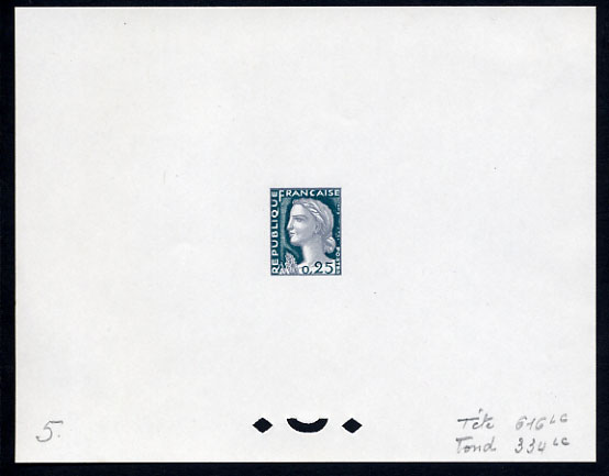 France_1960_Yvert_1263-Scott_968_tete_grey_616_Lc_fond_green_334_Lc_typo_ab