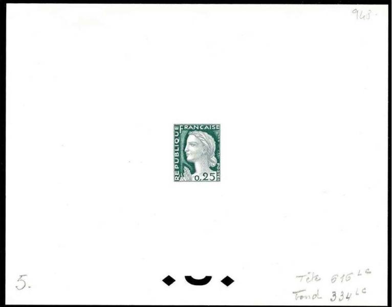 France_1960_Yvert_1263-Scott_968_tete_grey_616_Lc_fond_green_334_Lc_typo_b