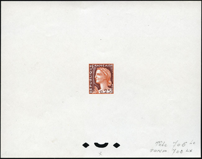 France_1960_Yvert_1263-Scott_968_tete_red-brown_706_Lc_fond_brown_702_Lx_typo