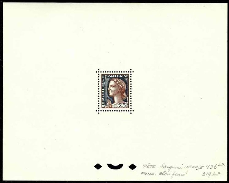 France_1960_Yvert_1263-Scott_968_tete_red_436_Lx_fond_blue_319_Lx_typo_ab