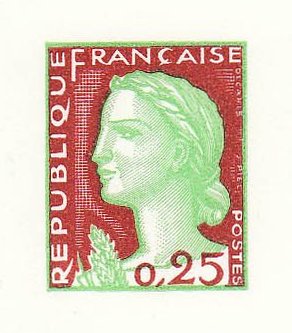 France_1960_Yvert_1263-Scott_968_valeur_brown_BR_5_centre_geen_VT_7_typo_detail