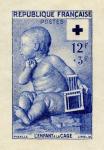 France_1955_Yvert_1048-Scott_B300_blue_detail