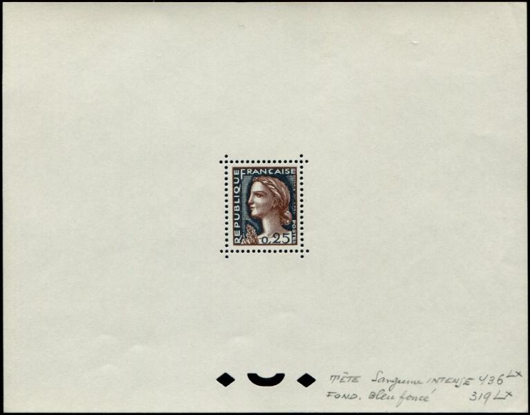 France_1960_Yvert_1263-Scott_968_tete_red_436_Lx_fond_blue_319_Lx_typo_aa